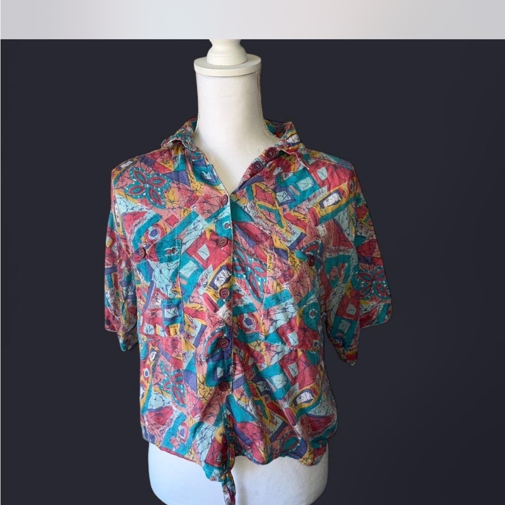 Colorful Button-Up Top